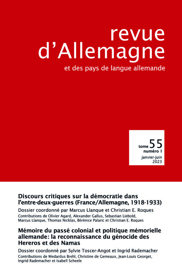 Revue d’Allemagne et des pays de langue allemande
