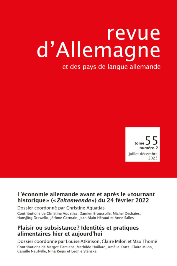 Revue d’Allemagne et des pays de langue allemande N°55-2/2023