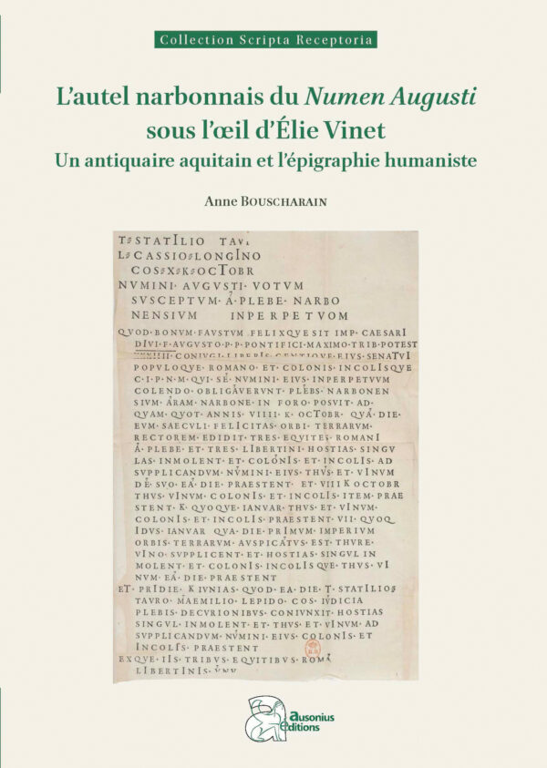 L'autel narbonnais du Numen Augusti sous l'œil d'Élie Vinet